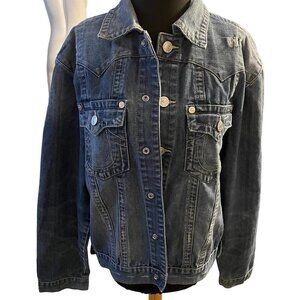 True Religion Brand Jeans World Tour Jimmy Denim Jean Jacket Size XL Vintage